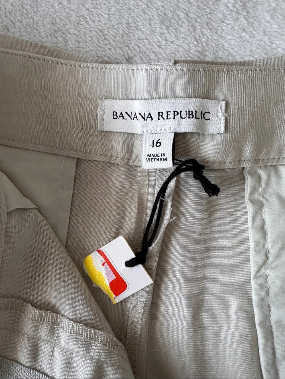 Banana Republic High Rise Tencel Linen Pants with Belt Taupe Size 16